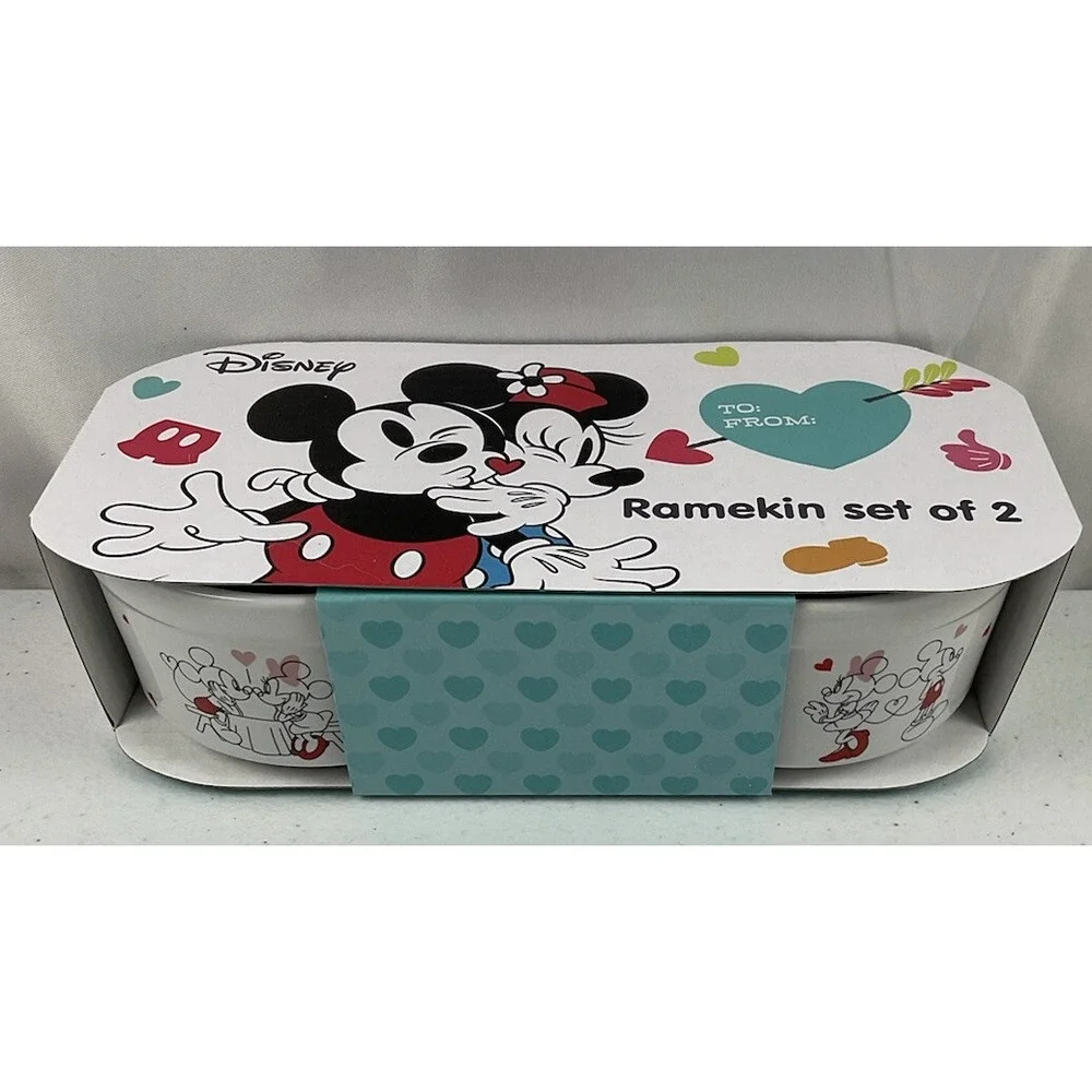 Disney Minnie and Mickey Mouse Be My Valentine Lovers Ramekins - Set of 2